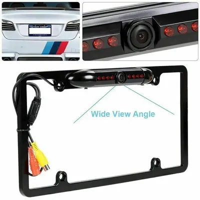 [Weekly Deals] License Plate Backup Camera HD Night Vision Rear [Summer Vibes] View Camera with 8 LEDs 170° Viewing Angle Waterproof Backup Rear Camera for Cars, SUV, Trucks, RV and More