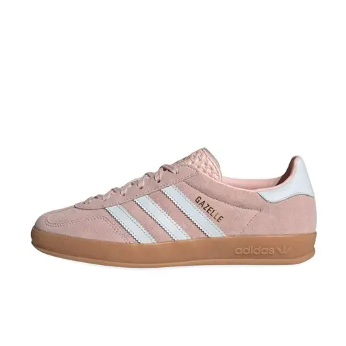 Women’s Adidas Gazelle Vintage Soft Suede Sporty Low Top Closed Trainer Sneakers - Cushioned Indoor Athletic Training Shoes, Sandy Pink Daily Casual Footwear