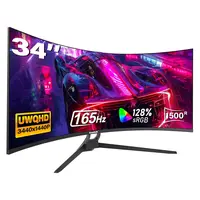 34 Inch Ultrawide Curved Gaming Monitor, 1500R PC Screen 165/180hz UWQHD 3440x1440, 3800R Curved Computer Screen with FreeSync,Multi-Directional Adjustable Base