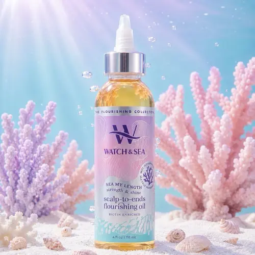 “SEA MY LENGTH” Strength & Shine Scalp-to-End Flourishing Oil Biotin Enriched Haircare Moisturizing