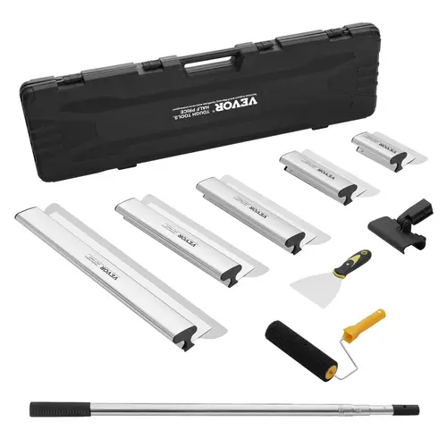 【DealsForYouDays】VEVOR Drywall Skimming Blade Set7/10/14/16/24 in Skimming Blades + 34-81.6 in Extension Handle PoleStainless Steel Knife Professional Skim Coat Toolsfor Gyprock/WallBoard/Plasterboard,Drywall Skimming Blade Set,Decoration