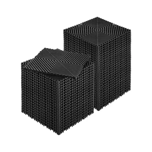 【toolupgrade】VEVOR Interlocking Drainage Mat 12” x 12” Modular Interlocking Cushion50 Pcs Splicing Drainage MatsNon-Slip Black PP Drainage Floor Tile and Shower Matfor GarageGardenKitchen & Outdoor,home essentials