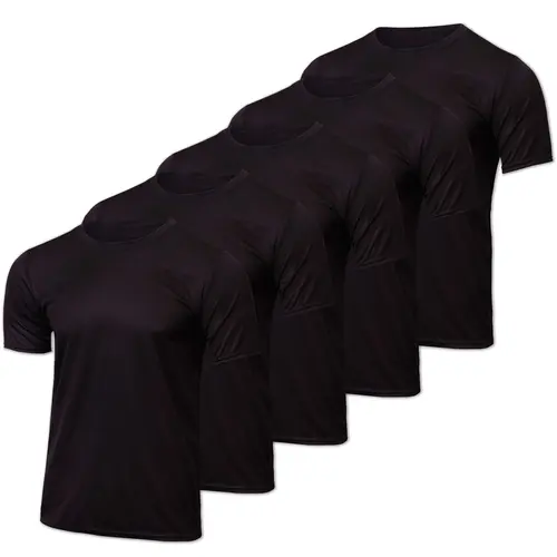 5 Pack Men's Mesh Short Sleeve Athletic T Shirts Workout Running Gym Tees