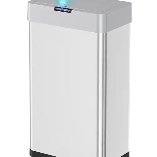 Arlopu 13.2 Gallon/50L Motion Sensor Trash Can,Touchless Automatic Garbage Can, Brushed Stainless Steel Smart Bin,with Bag Holder,Soft Close Lid,for Kitchen,Office,RV,Bedroom,Living Room homeessentials