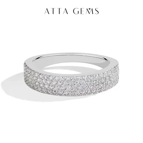 ATTAGEMS All-Synthetic D-Color 0.75CT Moissanite Ring - Elegant Artificial Gemstone Bridal Ring, Diamond Alternative Moissanite Jewelry, Wedding Band Gift for Adults R223