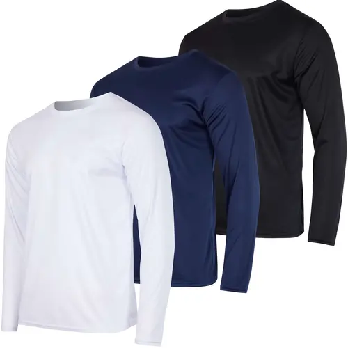 Men's Mesh Long Sleeve Shirt UPF UV Sun Protection Quick Dry Athletic Gym