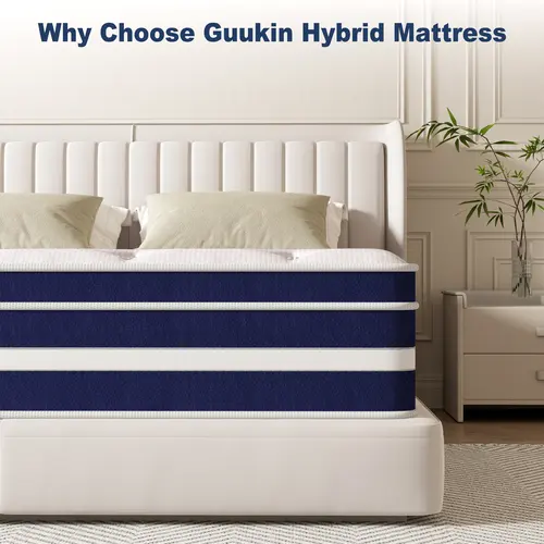 FVBEAYA Boxed 10/12 Inch Multilayer Hybrid Pocket Spring Foam Mattress - Gel Memory Foam Infused, Medium Firm, CertiPUR-US, Fiberglass-Free, Ergonomic, Pressure Relief, Motion Isolation, High-Quality Edge Support, Memory Foam Mattresses, Multilayer Hybrid