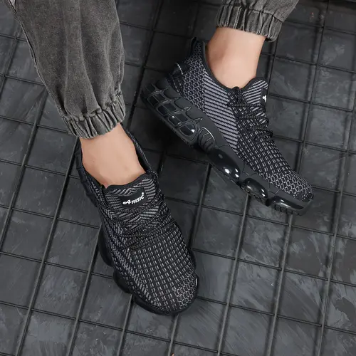 Men's Steel Toe Sneakers Lightweight Anti-Smash Safety Shoes Comfortable Composite Toe Work Shoes Breathable Kevlar Footwear