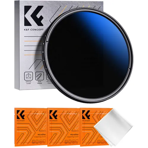 K&F CONCEPT K-Series Adjustable ND Lens Filter (ND2-ND400, 1-9 Stops) - 18 Multi-Coated Layers, Ultra Slim Oxidized Finish Metal Frame, Optical Glass, Thread Mount Photography Camera Accessories for Cameras, Camera Filters