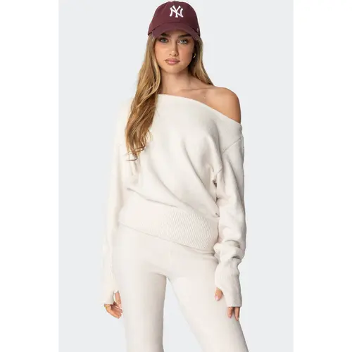 Plush Oversized Asymmetric Sweater