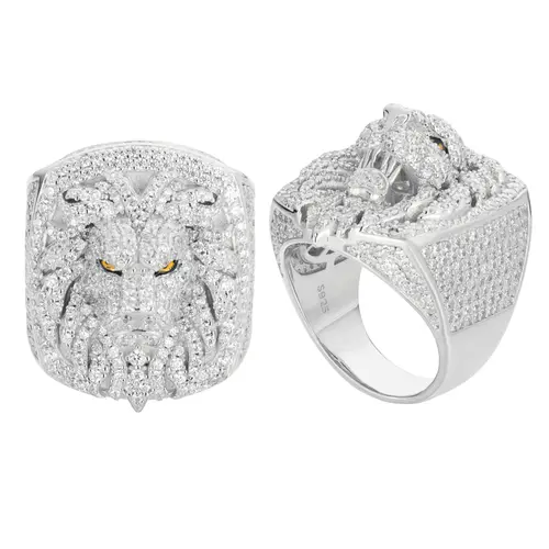 UCCIYO 18 Karat Gold-Plated S925 Sterling Silver Unisex VVS1-VVS2 Lab-Grown Moissanite Band Ring, Hip Hop Jewelry Gift (#R398)