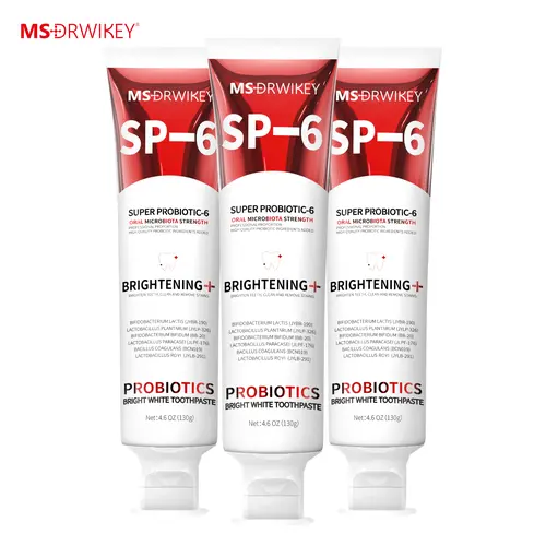 MSDRWIKEY SP-6 Probiotic Fresh Breath Toothpaste Set 130g x 3 Long-Lasting Freshness Oral Care Tools for Enhanced Oral Health