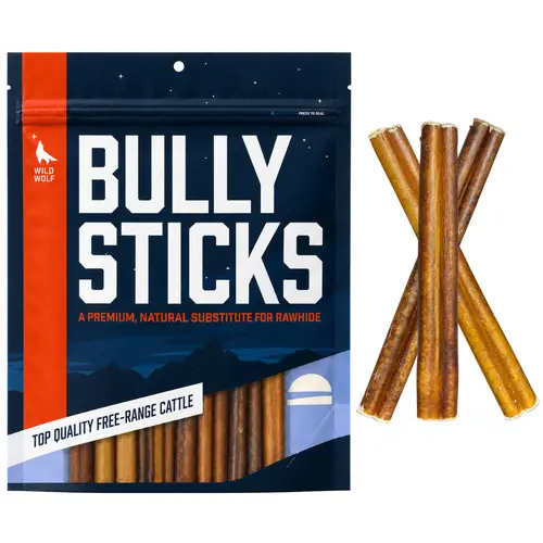 6-inch Bully Sticks (8oz./~9-11 Sticks) Healthy, All-Natural, Long-Lasting Dog Chews, Low-Odor, Mixed Thickness