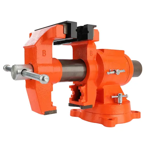#BacktoSchool PONY Heavy Duty Bench Vise, 5-inch Jaw Width 5-inch Jaw Opening, 360-Degree Swivel Base with Anvil, Utility Combination Pipe Home Vise for Woodworking, One-Pair Vise Jaw Pad Included