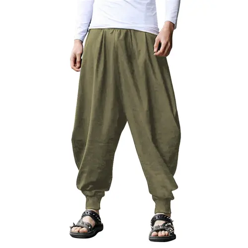COOFANDY Men's Pants Hippie Harem Baggy Linen Boho Yoga Casual Drop Crotch Trouser Gift Ideas