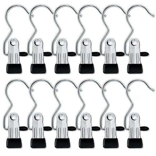 16 Counts Anti-Rust Clip Clothespins, Ultimate Lightweight Hanging Travel Hanger Organizer for Home & More, Space-Saving Magic Hat & Pants Storage Rack with Laundry Hooks