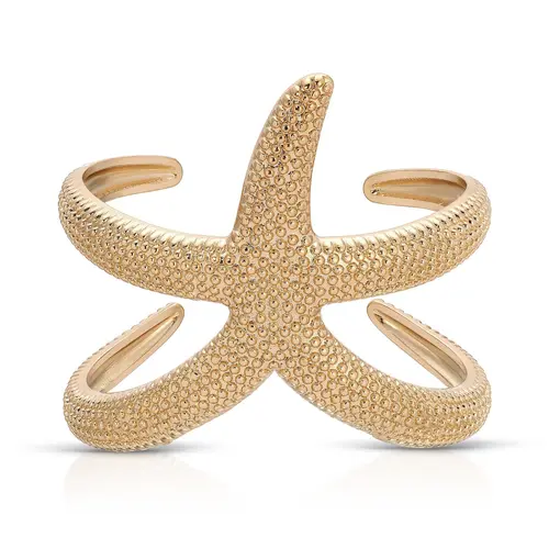 Ettika Starfish Hug Cuff with Textured Design and Unique Shape