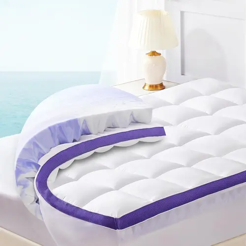 Soft Breathable 4-in Dual Layer Memory Foam Mattress Topper - 2-in Gel Memory Foam & 2-in Pillowtop Plush Cooling Cover with 7-Zone Egg Crate Support