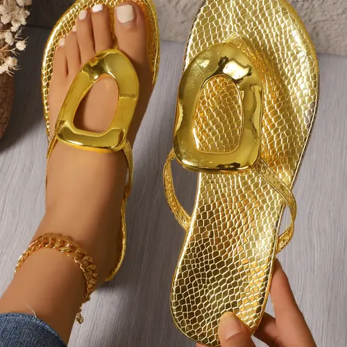 Women's Fashionable Plain Color Slippers, Casual Comfortable Flat Slippers for Summer, Lightweight Breathable Footwear Shoes for Daily Wear