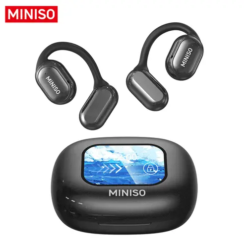 MINISO X30 Wireless Open Ear Bluetooth Earbuds - HIFI Audio, IPX5 Waterproof, Touch & Volume Control, Built-in Mic, Phone Compatible Electronic Headset with LCD Support, Earbuds Wireless