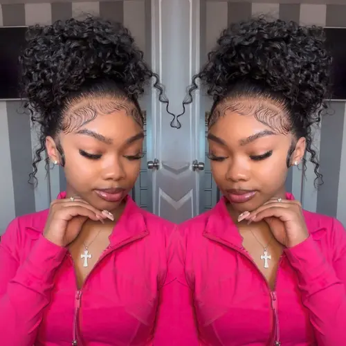 Pizazz Hair Hidden Strap 360 Lace Front Wigs Human Hair Pre Plucked Pre Bleached Knots 220 Density Water Wave HD Lace Frontal Wig with Drawstring Curly Full Lace Front Wigs for Women