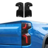 Blackened Taillight Lamp Shell Cover Trim for Chevy Chevrolet Silverado 2019+, Modern Sturdy ABS Shell Resists Daily Wear Automotive Car Accessories, UV-Resistant, Scratch-Guard Coating, Easy Installation, 1-Year Warranty, Exterior Decoration Trim