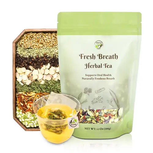Fresh Breath Herbal Tea – Six Herbal Ingredients for Natural Oral Care & Respiratory Health | Organic, Additive-Free Loose Leaf Tea (100g) Licorice Mint | iTREE · Vital-Tea,back to school
