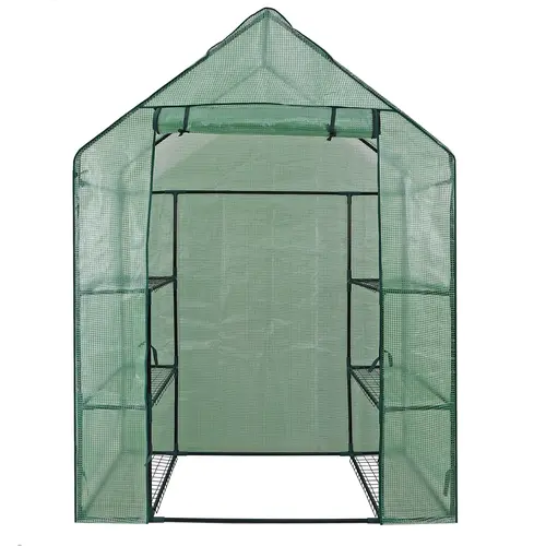 SEGAWE Mini Walk-In Waterproof Garden Greenhouse Kit, 3-Tier 6-Shelf Iron Frame Movable Unit with Zipper Door (55.9x28.3x75.6 in), UV Protection, Tool-Free Setup, Outdoor Garden Accessories, Easy Access for Flowers, Herbs