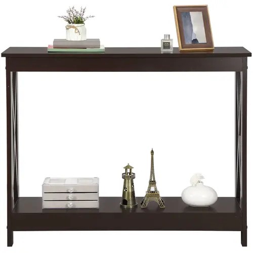 Segawe Modern Wall Mount Console Table - Sturdy X-Shaped MDF Frame, Brown Finish, Quick Setup for Home Entryway, Living Room Indoor Furniture Cupboard & Cabinet, Modern Console Table,summerwins