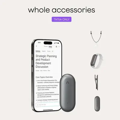 Plaud NotePin Voice Recorder,AI Voice Recorder, App Control, AI Notetaker, AI Transcribe & Summarize Support 112 Languages, 64GB Memory, Audio Recorder for Lectures, Meetings