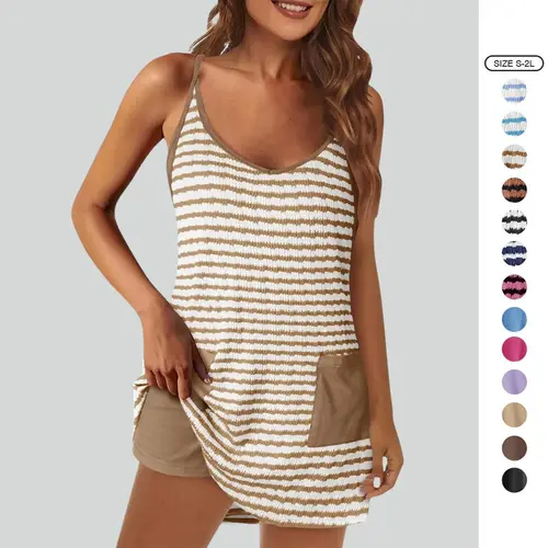 Imily Bela Women's Summer Mini Dress Casual Workout Tennis Dress with Shorts Sleeveless Althletic Dresses Outdoorfun
