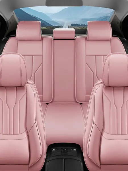 OTOEZ Luxury 5-Seat Full Set Nappa Leather Car Seat Covers, Waterproof, Airbag-Compatible, Easy Install with Lumbar Support, Auto Accessories for Sedans SUVs, Car Decor