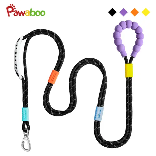 Pawaboo Hands-Free Dog Rope Waist Belt Leash - Adjustable Waist/Crossbody Design, Double-Handle Hold, Explosion-Proof Handle, Lockable Clip, Smooth Locking Prevents Tangles, NBR Foam Grip (66.87in x 0.39in x 0.39in) for Hands-Free Walks Convenience