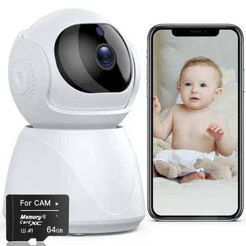 Smart Home Security Camera with SD Card, 2.4/5GHz Indoor 2.5K HD Pan/Tilt WiFi Camera Works with Alexa/Motion Detection/2-Way Audio/Night Vision/Pet tiktokshopbacktoschool,back to school,back to school haul