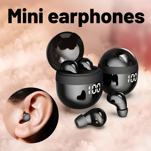 MSHUKCOE Invisible Mini Wireless Bluetooth Earbuds - Electronic Headset with Charging Capability, Low Profile Noise Reduction, IPX5 Waterproof, Dustproof for Small Ear Canals, Work & Sleep Use (TikTok Shop Back to School)