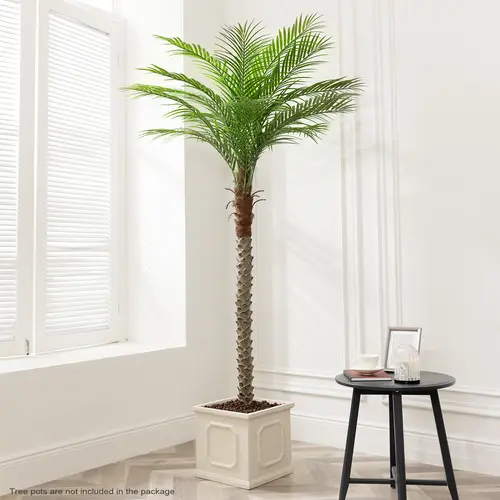 VITALISMO Artificial Palm Tree - 9/8/7FT Lifelike Fake Plant with Silk Decorative Fruit Ornaments, Artificial Trees for Home Decor, Garden Decorations with Natural Palm Look at Home