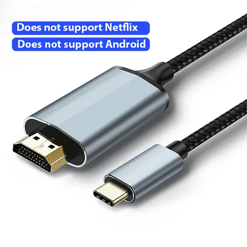 Lulaven USB C to HDMI 2.0 Cable - 4K 60Hz HDR, Anti-Interference, Gold-Plated Aluminum Plugs, 6ft Type C Wired Connector, Thunderbolt 3/4/5 Compatible for iPhone 15/16 Series (iOS Only, No Android Support), Screen Mirroring Adapter with HDMI Output