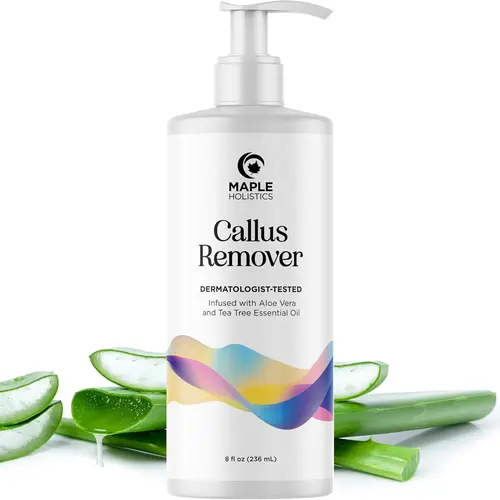 Maple Holistics Exfoliating Callus Remover Cream - Intensive Urea Foot Care for Dry Cracked Heels | Tea Tree & Aloe Foot Softener for Professional At-Home Pedicure | Smoothing Foot Exfoliator for "Baby Soft" Feet