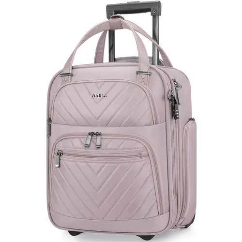 16-Inch (15.5x13x8in) Underseat Carry On Luggage - Lightweight, Durable, Heavy-Duty Travel Bag with Zipper Pockets, Adjustable Handle for Men's International Travel, Road Trip Essential