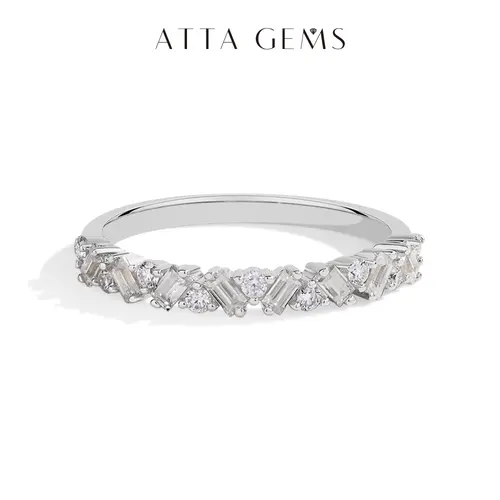 Sparkling Synthetic Moissanite Rings for Women D Color VVS1 Baguette Matching S925 Sterling Silver Wedding Band Engagement Jewelry Gift R224, Engagement Rings summerwins