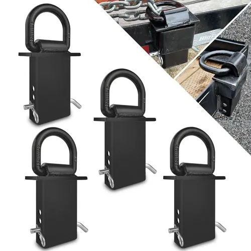 4Pcs 18200-lbs Heavy Duty Removable D-Ring Stake Pocket Tie-Downs, Black Finish, Fits Most Standard Stacking Bags, for Utility Trailers, Flatbeds & Towing Trucks, Towing Truck, 18,200 Lbs #toolupgrade