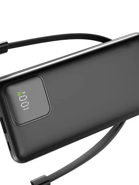 Portable Charger with Built-in Cables, 22.5W Fast Charging, 10000mAh Slim Power Bank for iPhone, Samsung, Google Pixel, LG, Moto, iPad, USB-C & Micro USB Devices