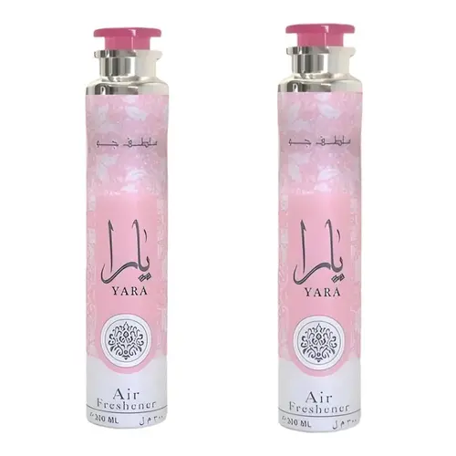 Lattafa | 2pc Yara Air Freshener | Unisex Fragrance | 300 ML | Eau De Parfum | Floral-Fruity-Orchid, and Tangerine