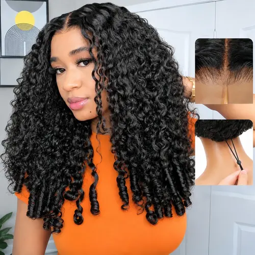 [NEW IN]CheetahBeauty Wear and Go Glueless Wigs Human Hair 7x6 HD Lace Kinky Curly/Water/Deep/Body/Burseme Curly Wigs With Drawstring Pre Plucked Pre Cut With Baby Hair Glueless Wig For Women #tiktokshopsummersale #weeklydeals