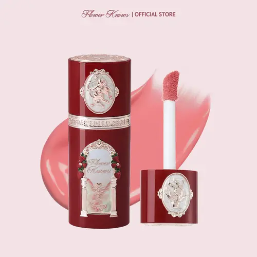 Flower Knows Strawberry Cupid Collection All Day Glow Liquid Pink Blush - Cocoa-Infused, Smooth, Hydrating, Nourishing Everyday Cosmetics Makeup for Dewy Glowup Finish (TikTok Shop Back to School, Soho Chic)