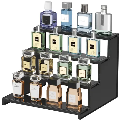 Lifewit 4 Tier Black Display Stand for Cologne, Perfume, Figures, Cupcakes, Desserts, Spices & Fragrance,summerwins,dorm essentials,home decor,dorm room inspo,college dorm essentials,dorm haul