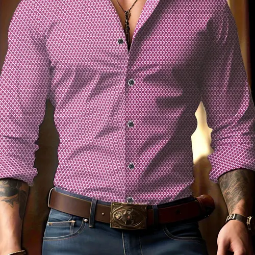 Men's Plaid Print Long Sleeve Button Up Shirt, Regular Fit Casual Button Front Collared Top for All Seasons, Men's Clothes for Daily Wear, Casual Shirts, Casual Stylish Menswear