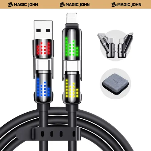 New MAGIC JOHN 4 in 1 Charging Cable 240W Fast Charge RGB Lights,back to school,back to school haul