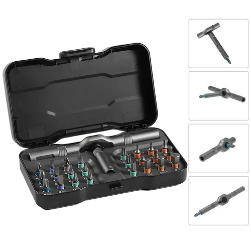 SEESE 24 in 1 Magnetic Screwdriver Set,Rotary Ratchet Sscrewdriver Set, Multi-Function Repair Tool With Detachable Handle,DIY Enthusiast,Multifunctional Usage Scenarios Holiday gifts
