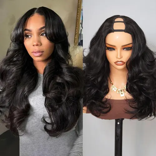 Mscoco Layers Body Wave U Part Human Hair Wig Pull & Go Beginner Friendly 180 250 Density For Black Women Natural Black Color Butterfly Summer Wig Glueless Budget Friendly Summer Wig #Summersale